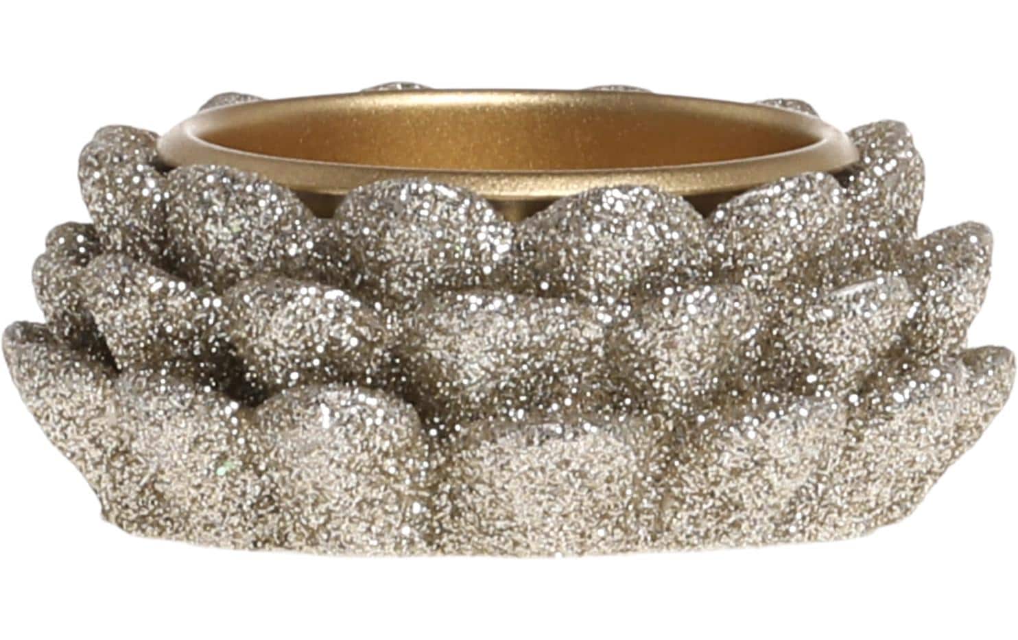 Chic Antique Teelichthalter mit Glitzer, Champagner