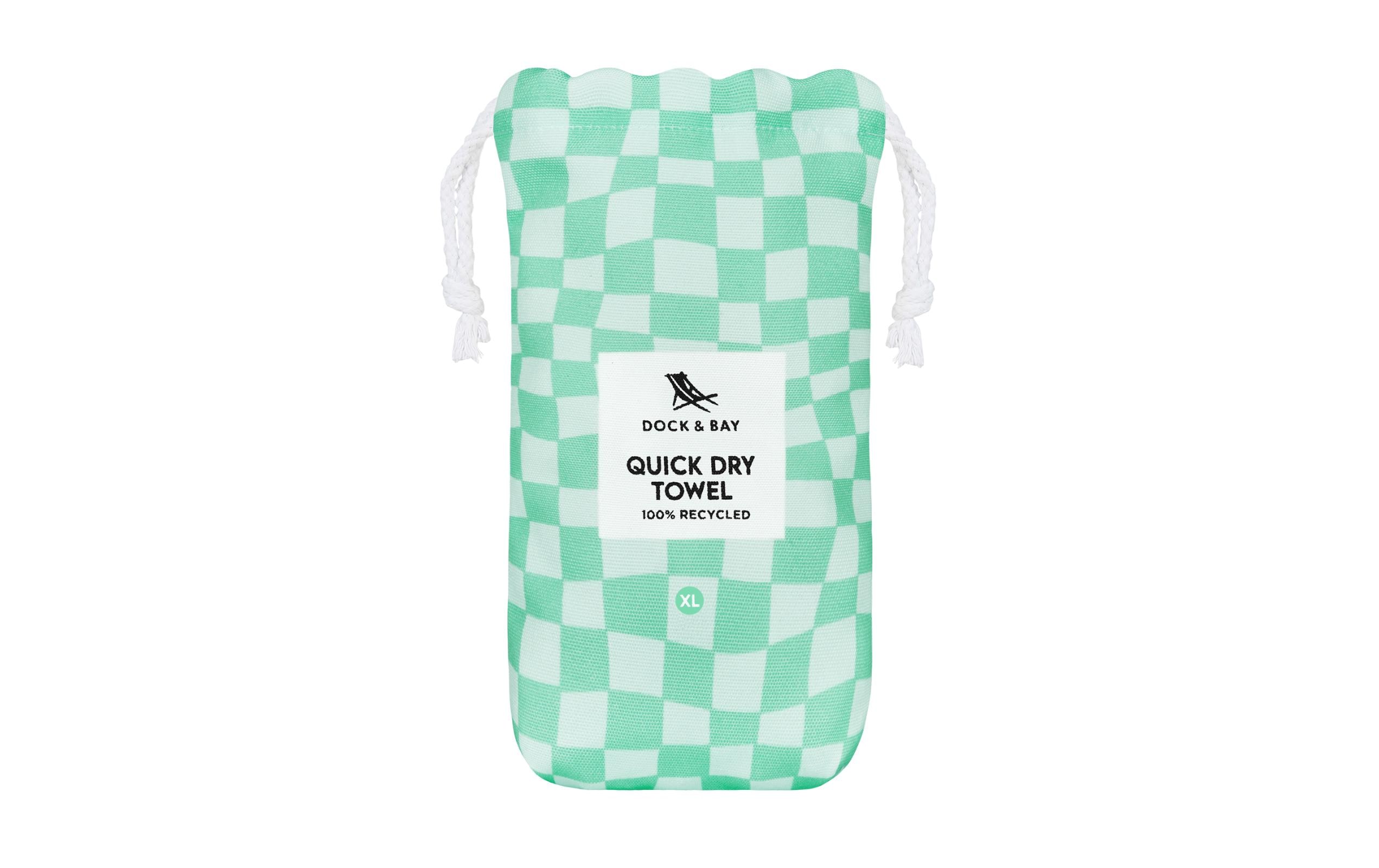 Dock & Bay Strandtuch Check Mate 200 cm x 90 cm, Türkis