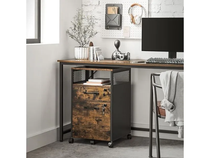 VASAGLE Multifunktionswagen 42 x 44 x 67.4 cm, Braun/Schwarz VASAGLE Multifunktionswagen 42 x 44 x 67.4 cm, Braun/Schwarz