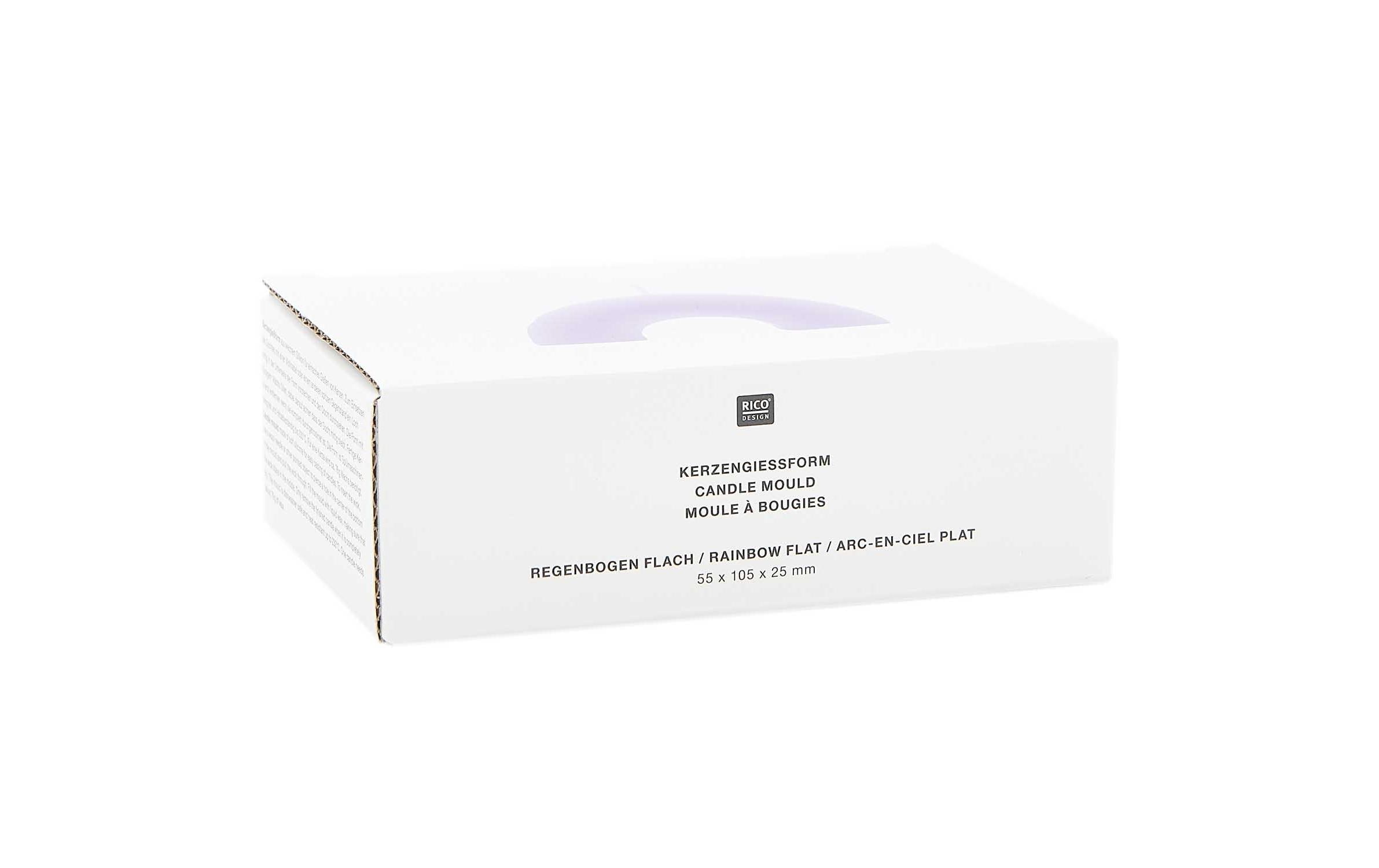 Rico Design Kerzengiessform Regenbogen flach, 118 x 69 x 30 mm