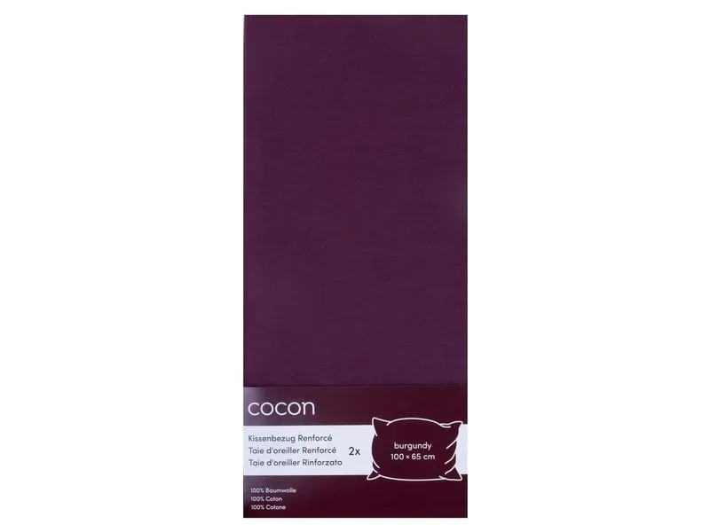 COCON Kopfkissenbezug Renforcé 65 x 100 cm, Burgunder, 2 Stück COCON Kopfkissenbezug Renforcé 65 x 100 cm, Burgunder, 2 Stück
