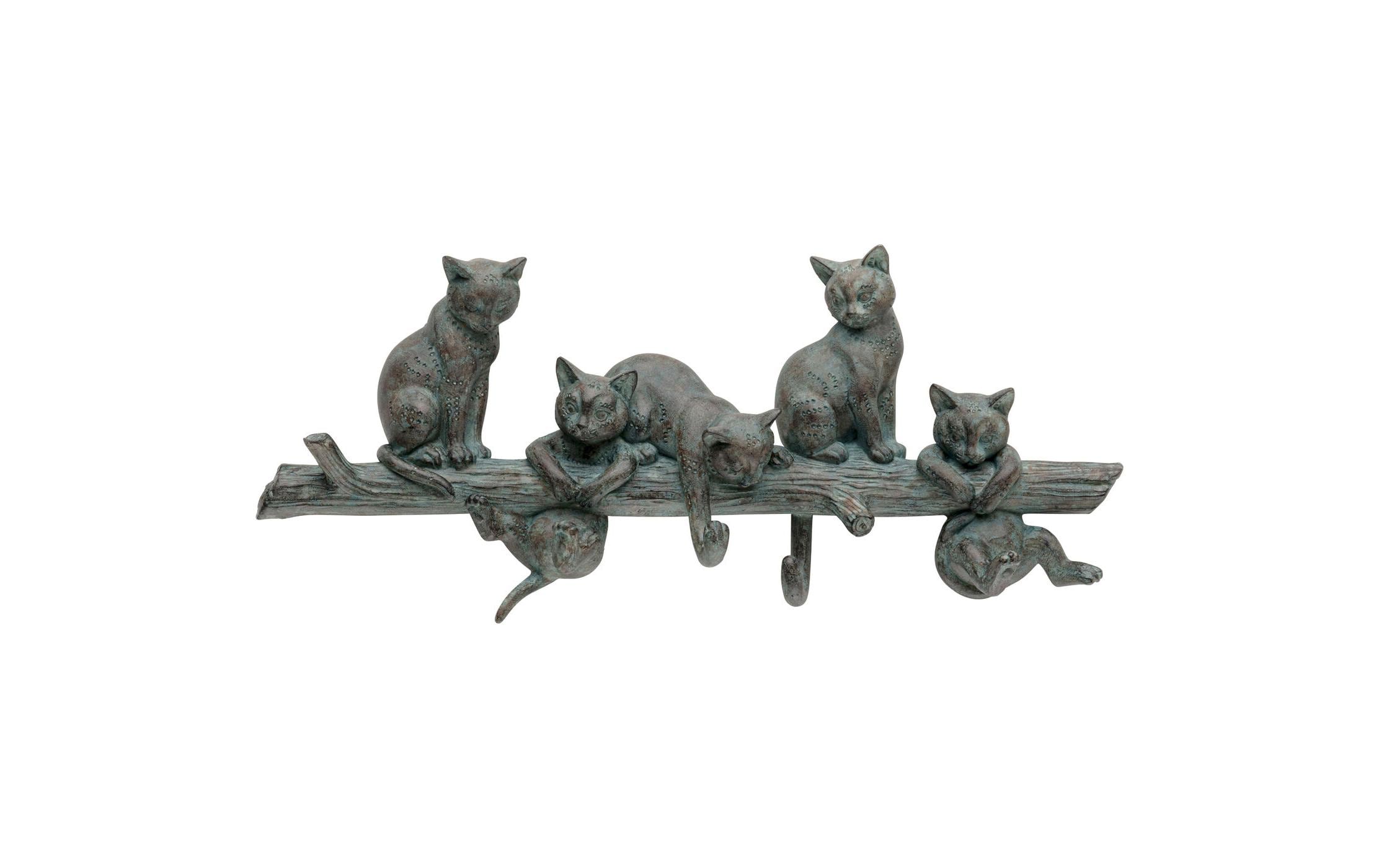 Kare Wandgarderobe Cats Life 42 cm x 18.3 cm, Schwarz