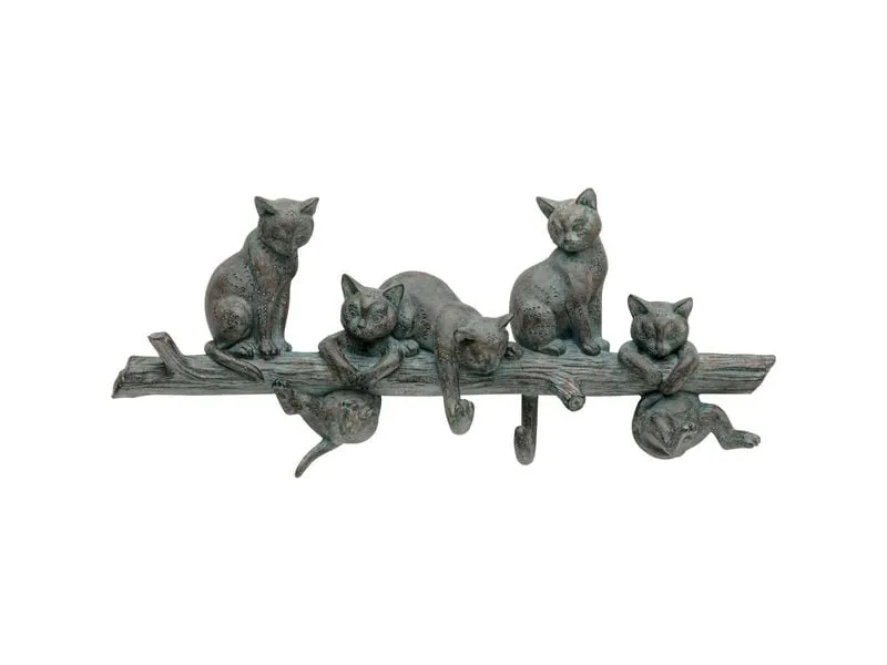 Kare Wandgarderobe Cats Life 42 cm x 18.3 cm, Schwarz