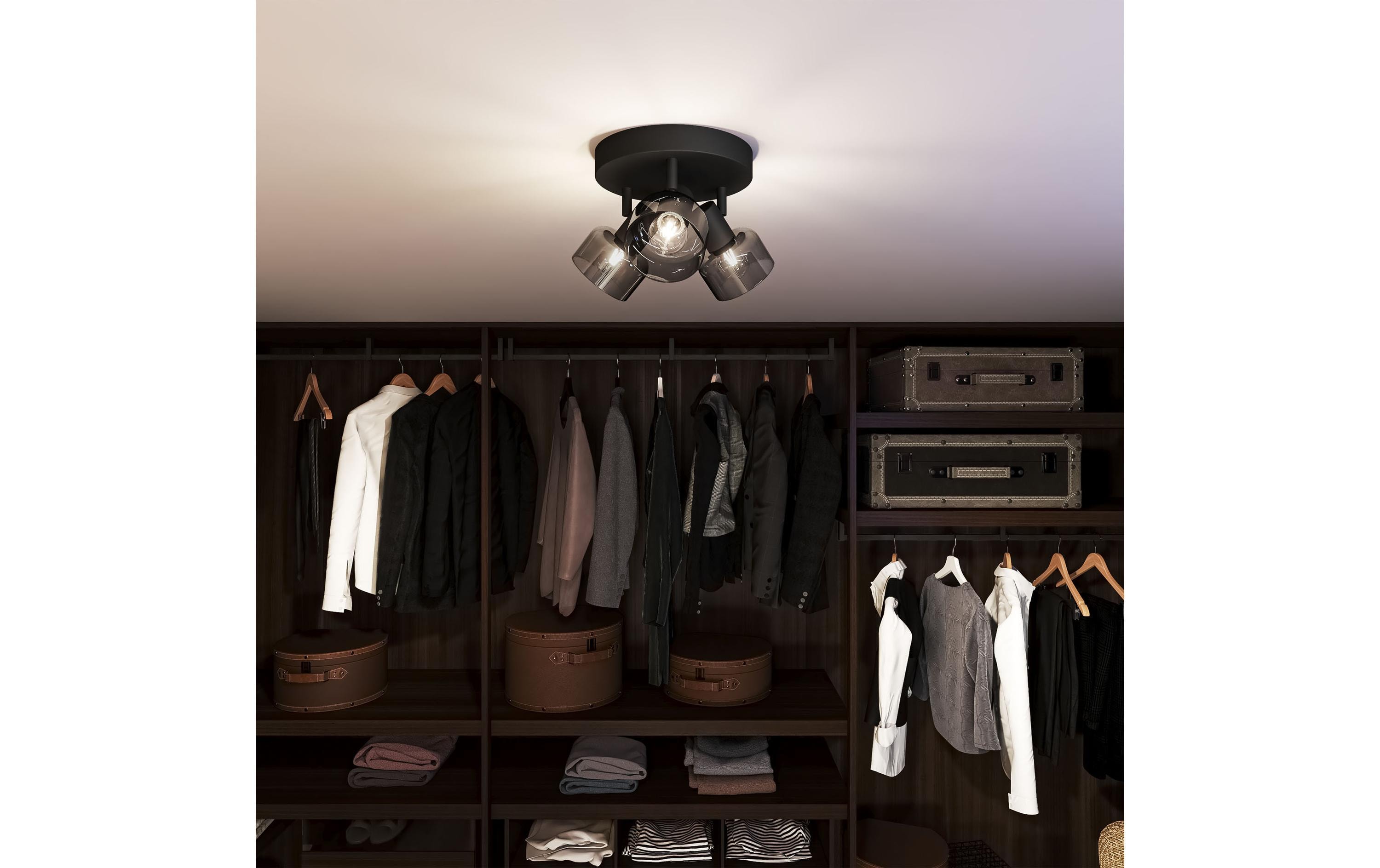 Philips Aufbauspot Sleet 3er Spot für E14, rund Schwarz, ohne LM