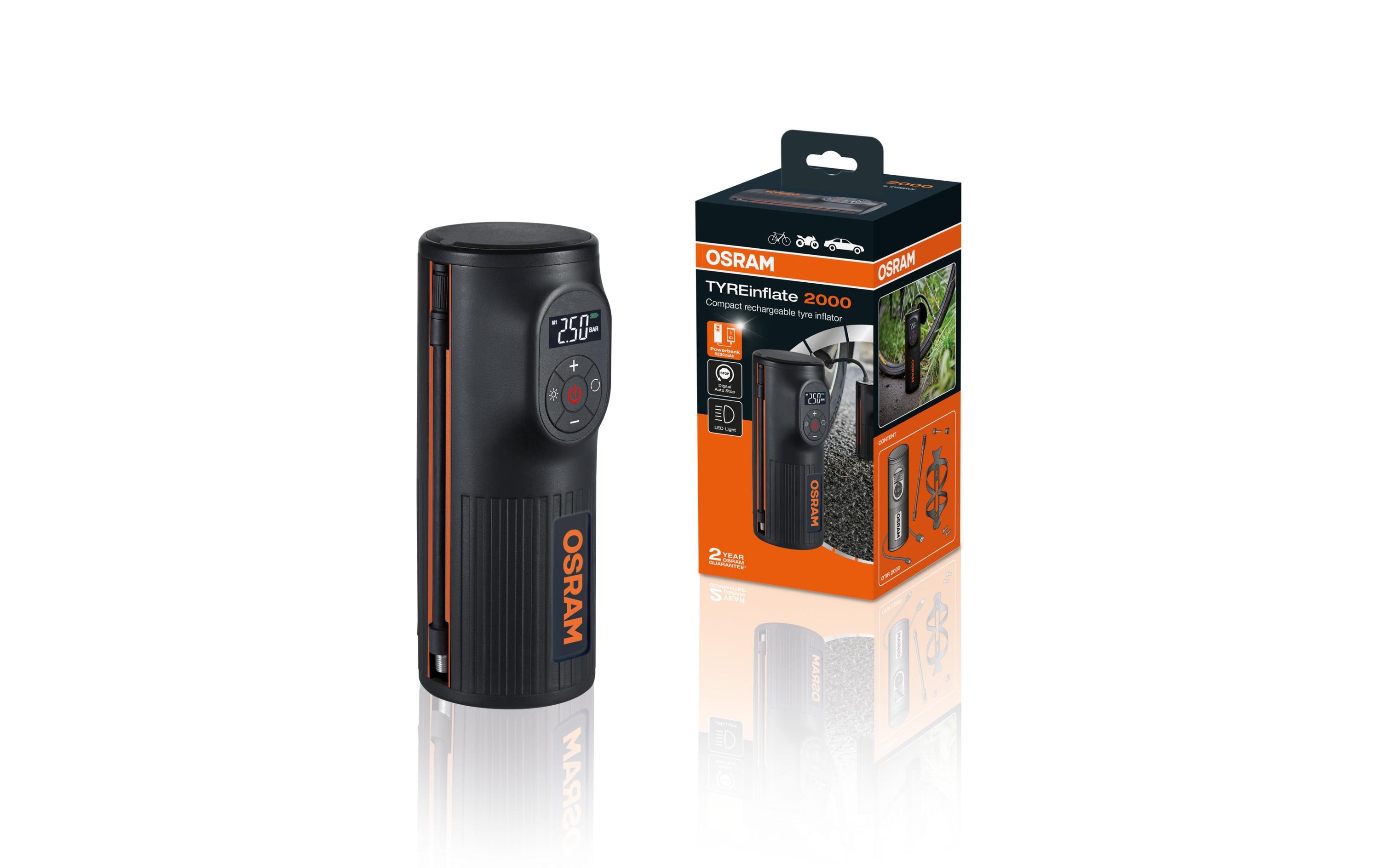 OSRAM Luftkompressor TYREinflate 2000, 8.3 bar OSRAM Luftkompressor TYREinflate 2000, 8.3 bar