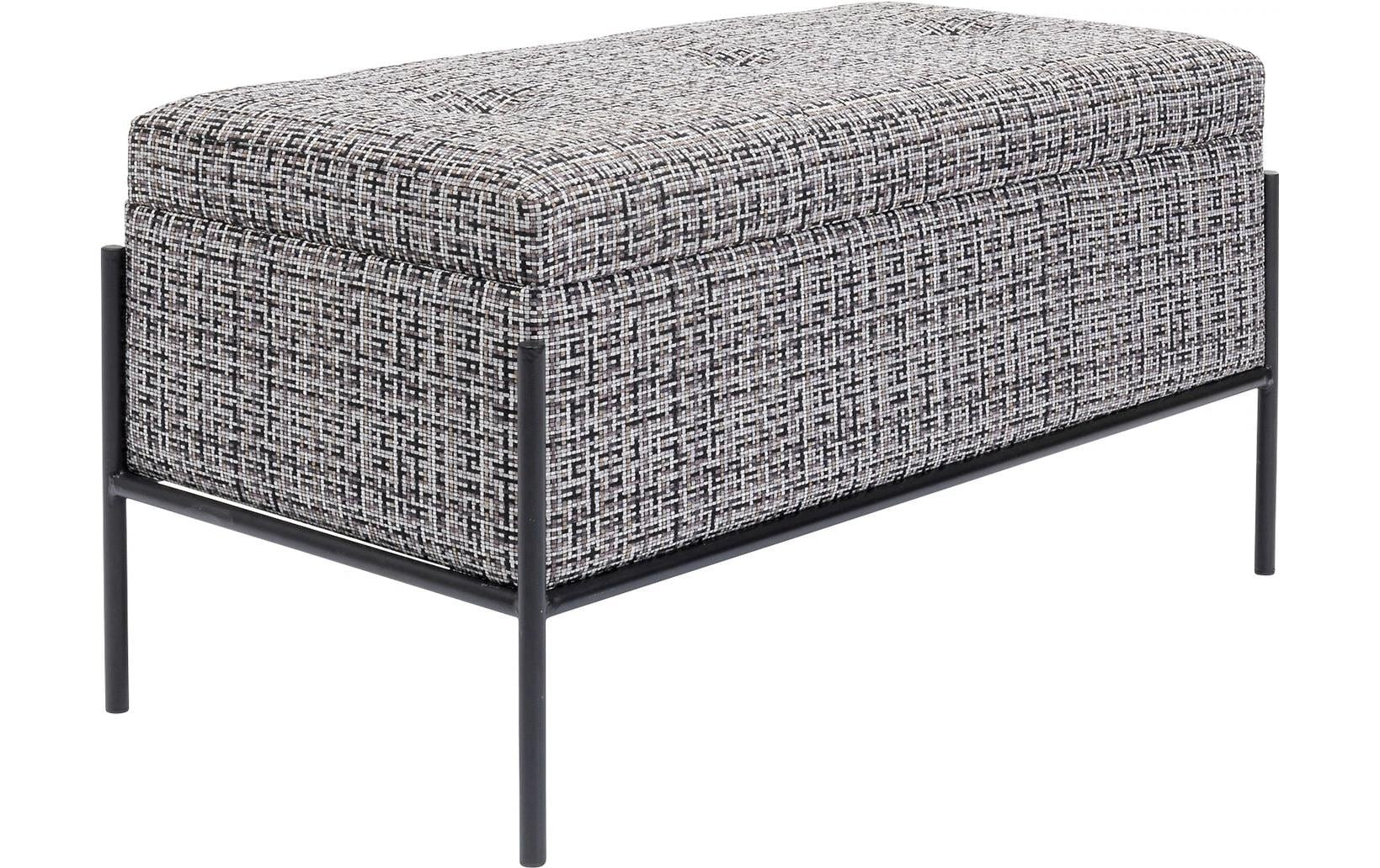 Kare Sitztruhe Buttons Storage B&W Klein, 80 cm, Grau