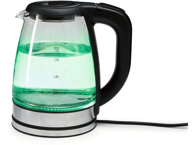 GOURMETmaxx Wasserkocher 1.8 l, Transparent/Schwarz