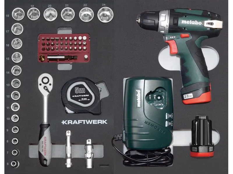 Kraftwerk Werkzeugkoffer B147 Metabo 3/8, 100-teilig Kraftwerk Werkzeugkoffer B147 Metabo 3/8, 100-teilig
