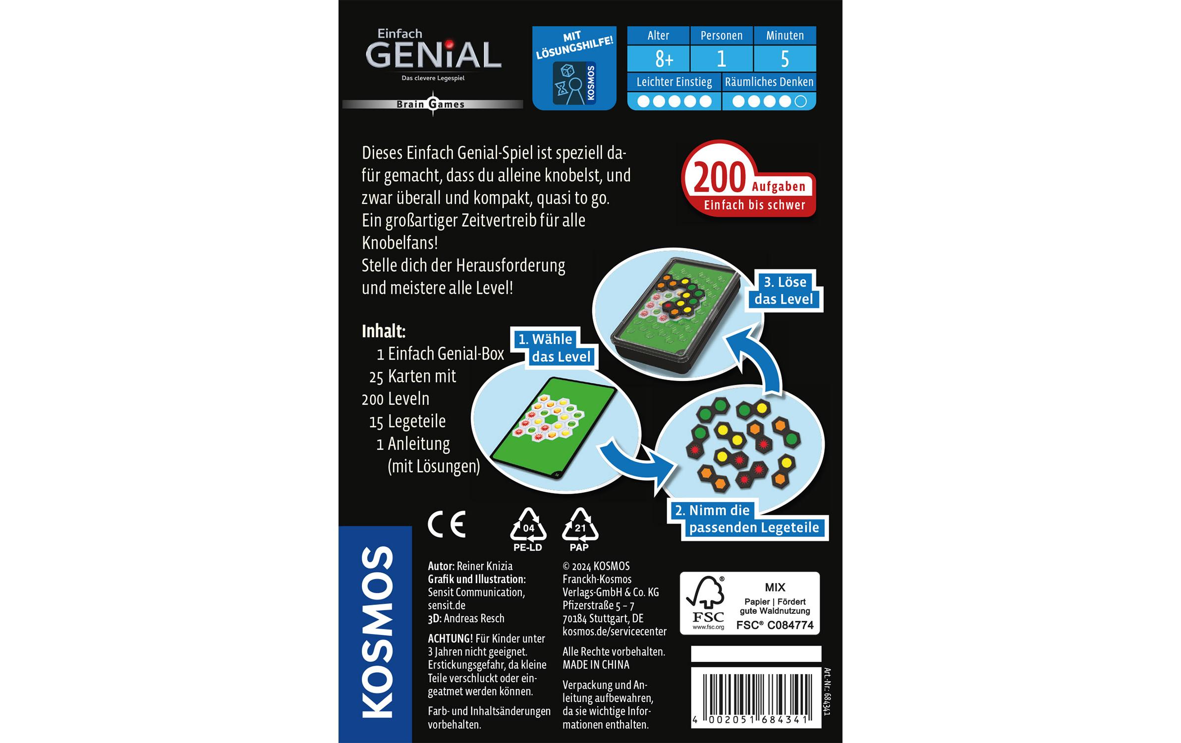 Kosmos Knobelspiel Einfach Genial Brain Games -DE-