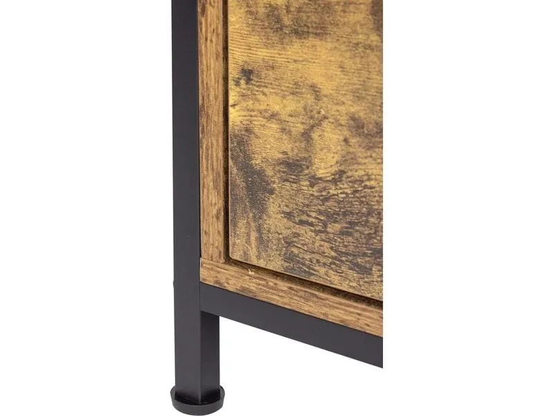 relaxdays TV-Möbel 120 x 40 cm, Braun/Schwarz 55 Zoll