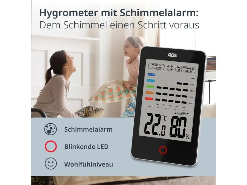 ADE Thermo-/Hygrometer digital Schwarz ADE Thermo-/Hygrometer digital Schwarz