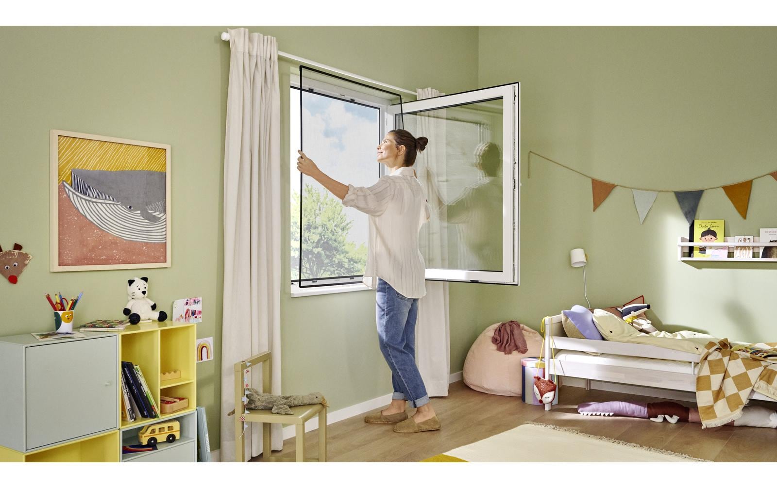 tesa Fliegengitter CLIP-ON Rahmen für Fenster 1.2 x 1.4 m