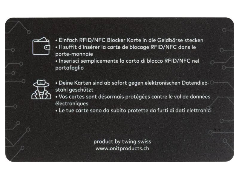 onit Skimming-Blocker-Karte Schwarz onit Skimming-Blocker-Karte Schwarz