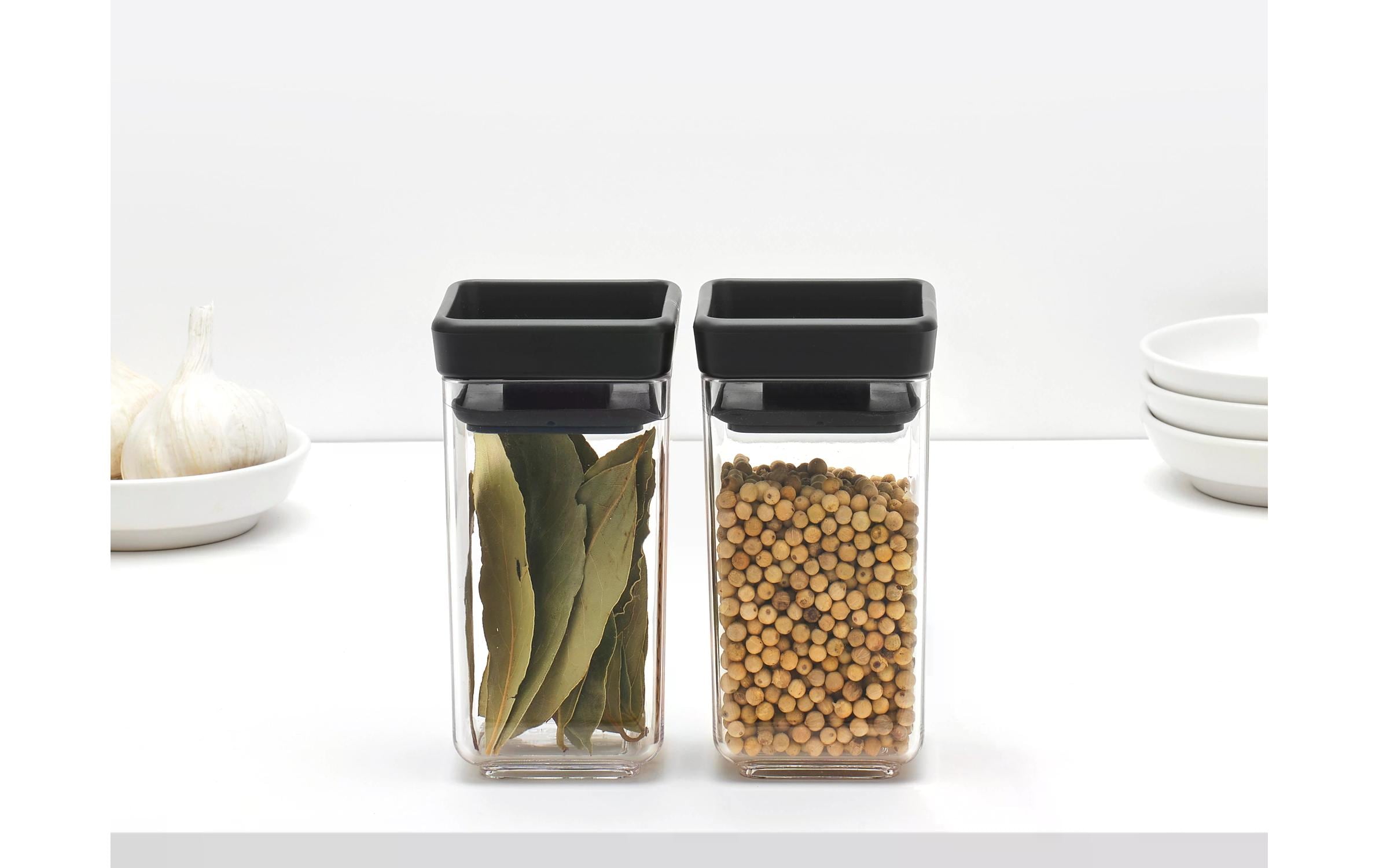 Brabantia Vorratsdose Tasty+ 0.3 l, Dunkelgrau/Transparent