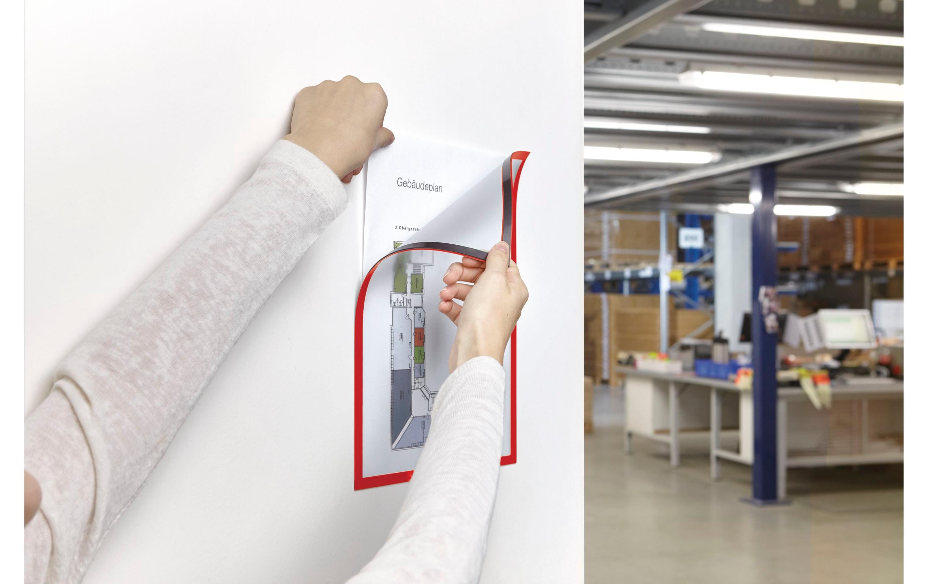 Magnetoplan Präsentationsrahmen Sichtfenster A4 Rot, 5 Stück