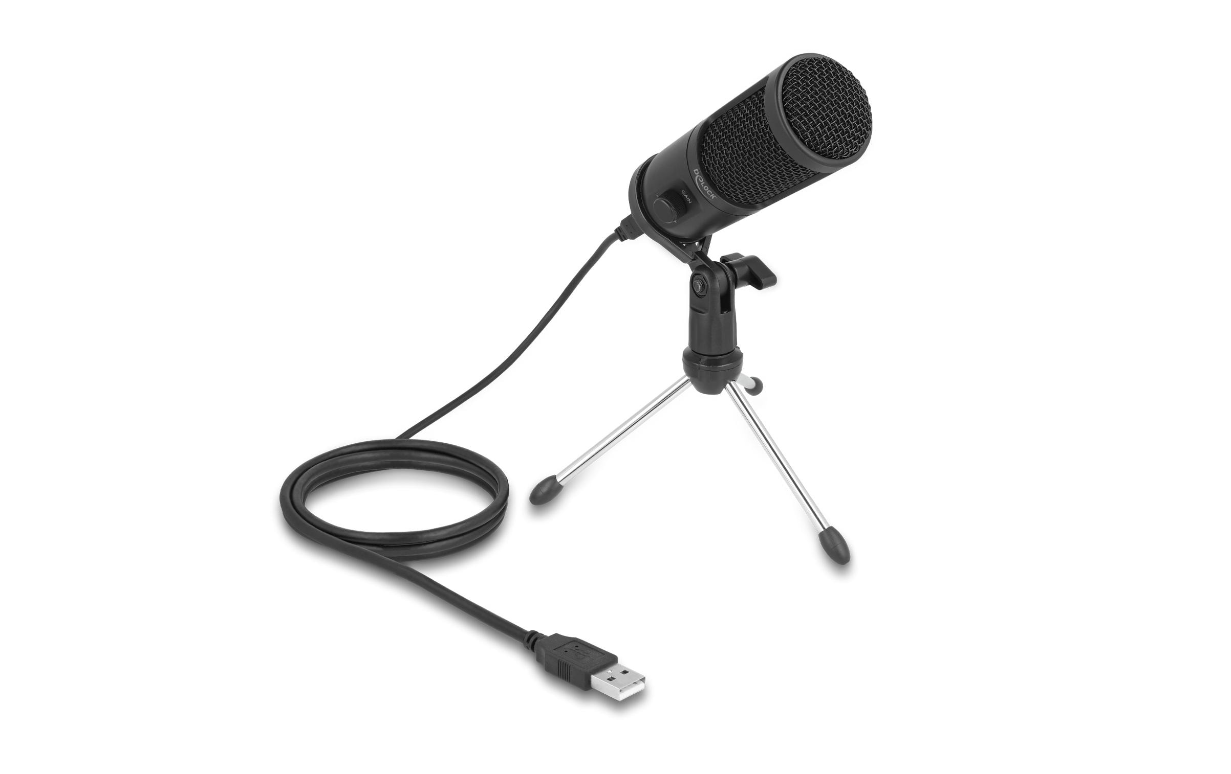 Delock Kondensatormikrofon USB mit Ständer