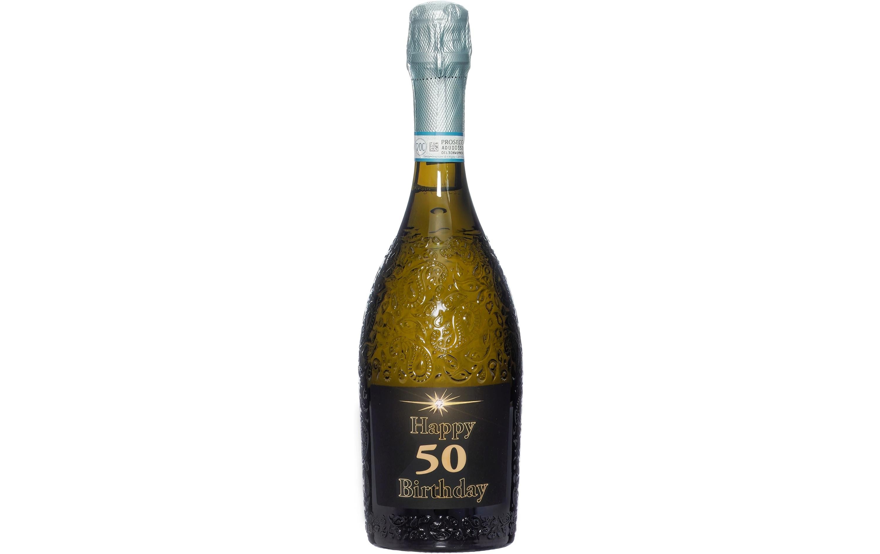 Dreams and Fantasy Geschenkidee Prosecco dark Happy Birthday 50 750 ml