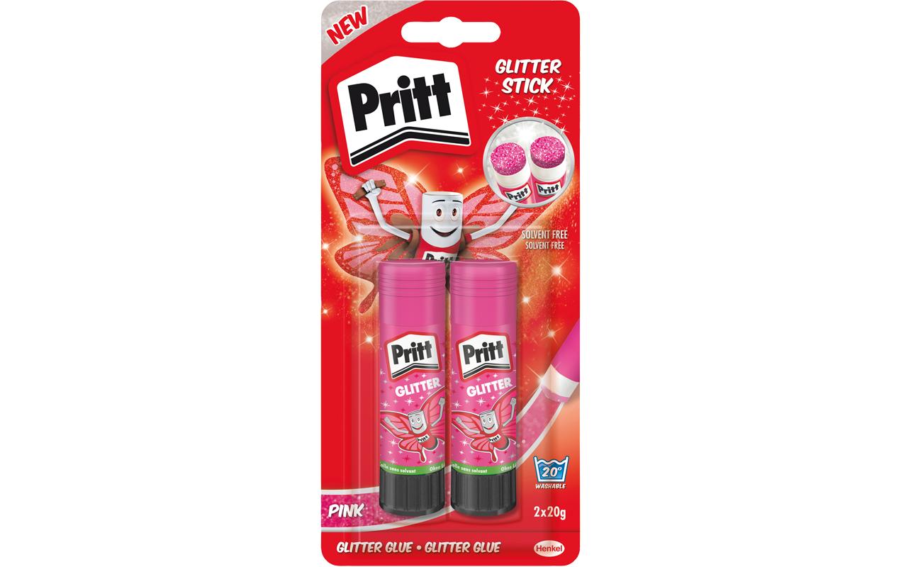 Pritt Klebestift-Set Glitter 20 g, 2 Stück, Pink
