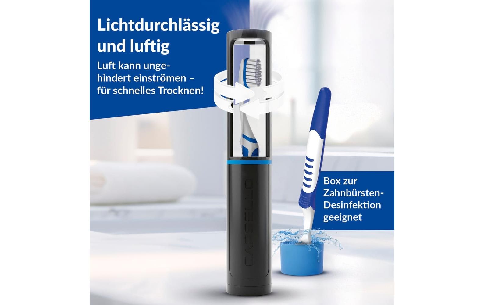 Capsello Zahnputzbecher Schwarz/Transparent