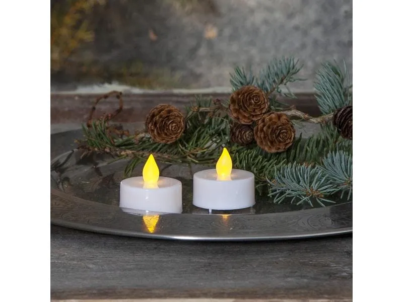 Star Trading LED Teelichter Set Paulo Ø 4 x 4 cm, Weiss, 2 Stk