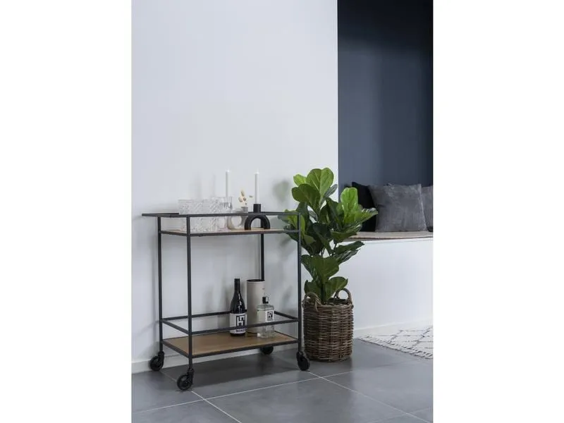 House Nordic Bartrolley Vita 79 x 68 cm, Nature/Schwarz