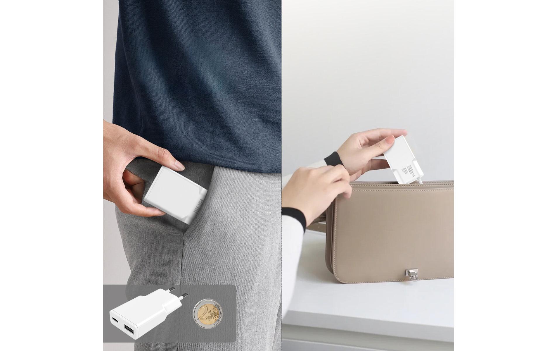 4smarts Netzladegerät PDPlug Slim Duos GaN 1C+1A , weiss 4smarts Netzladegerät PDPlug Slim Duos GaN 1C+1A , weiss