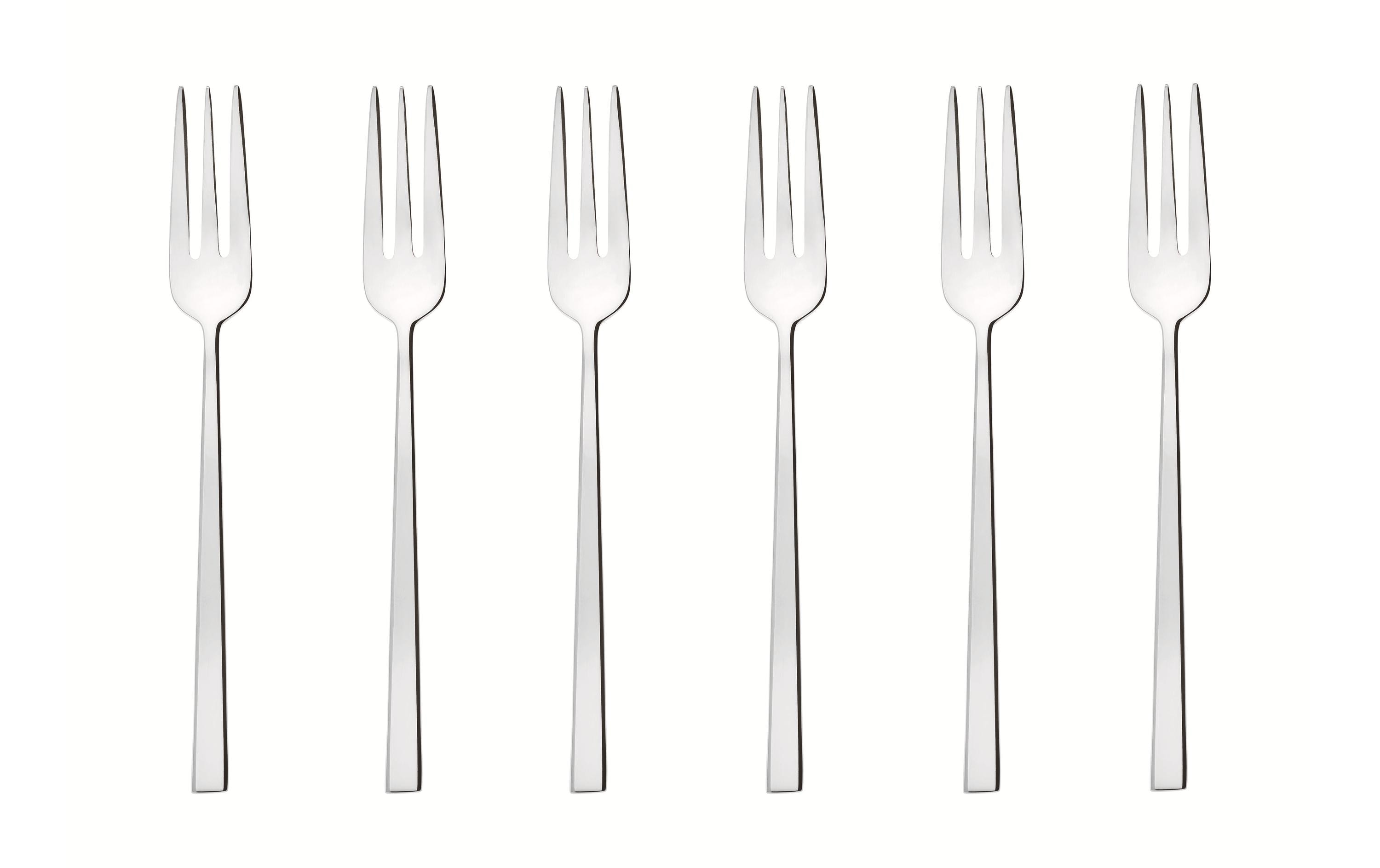 Sambonet Kuchengabel Rock 6 Stück, Silber