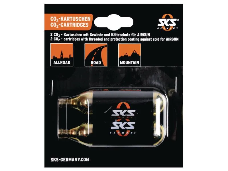 SKS Kartuschenpumpe CO2-Patronen Set 2 x 16 g SKS Kartuschenpumpe CO2-Patronen Set 2 x 16 g