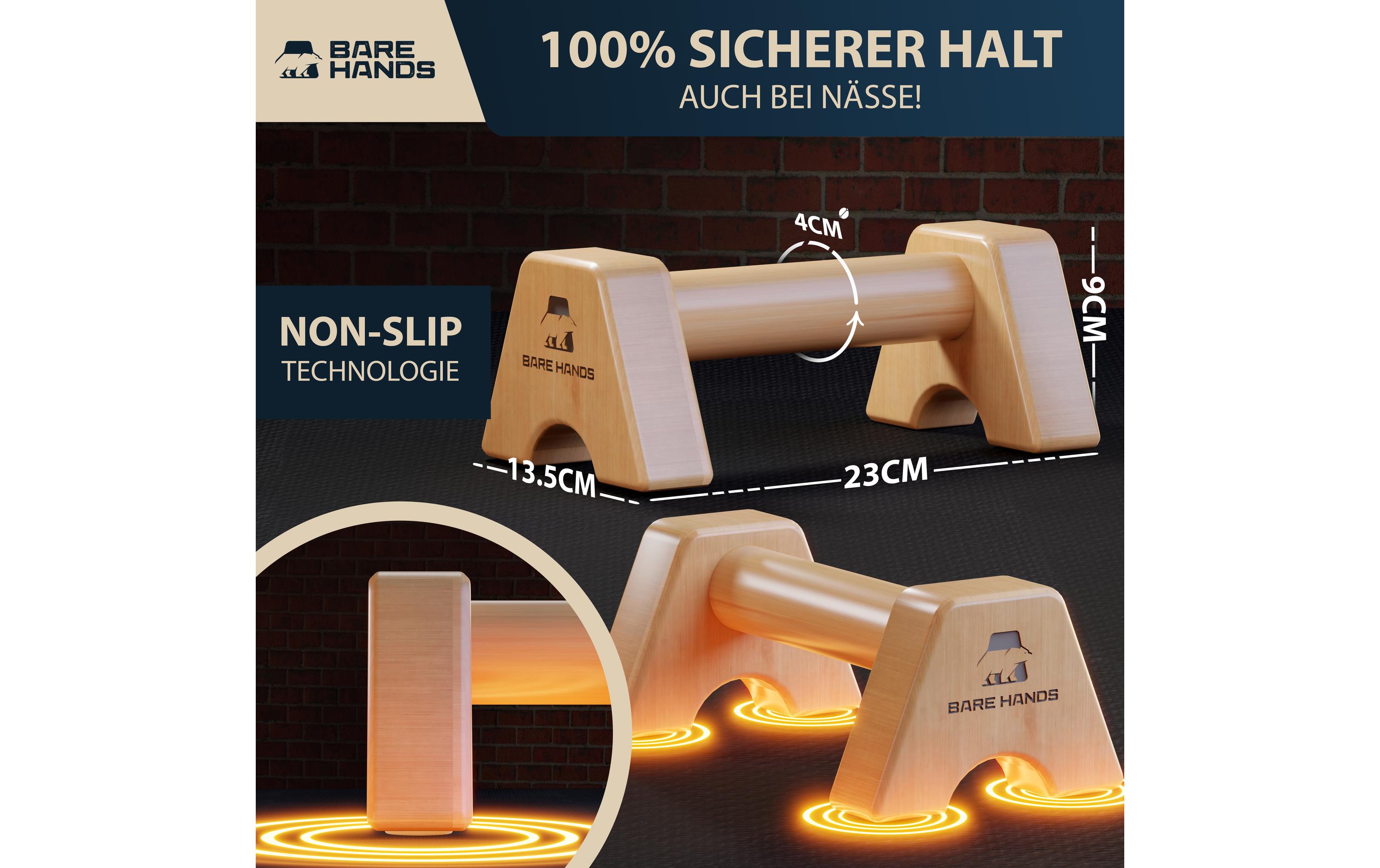 Bare Hands Liegestützgriffe Gr. S