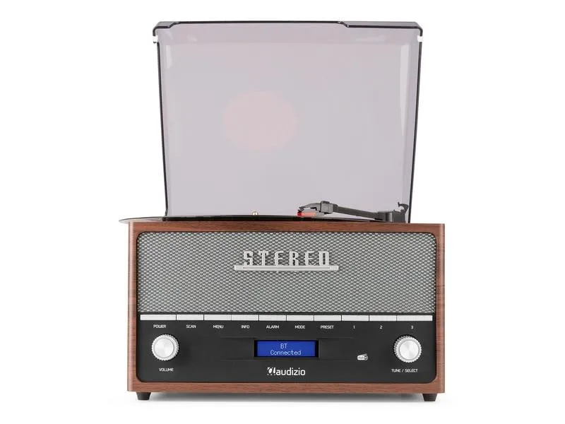 Audizio Plattenspieler mit Bluetooth Frisco Braun/Grau Audizio Plattenspieler mit Bluetooth Frisco Braun/Grau