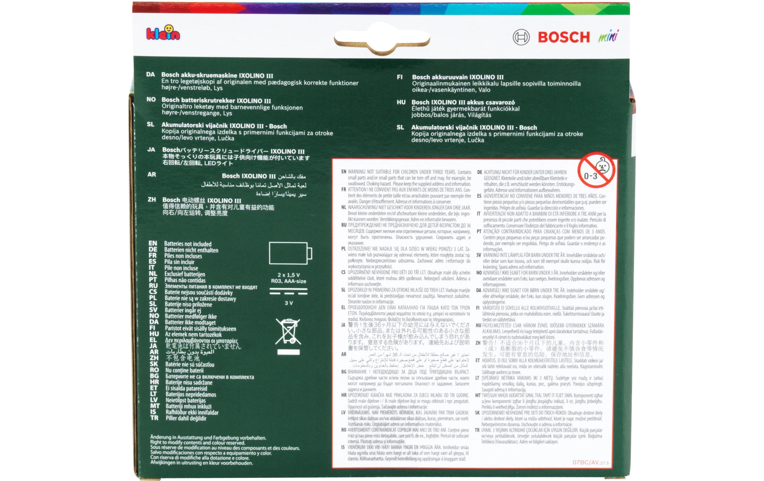 Klein-Toys Handwerker Bosch Akkuschrauber Ixolino III