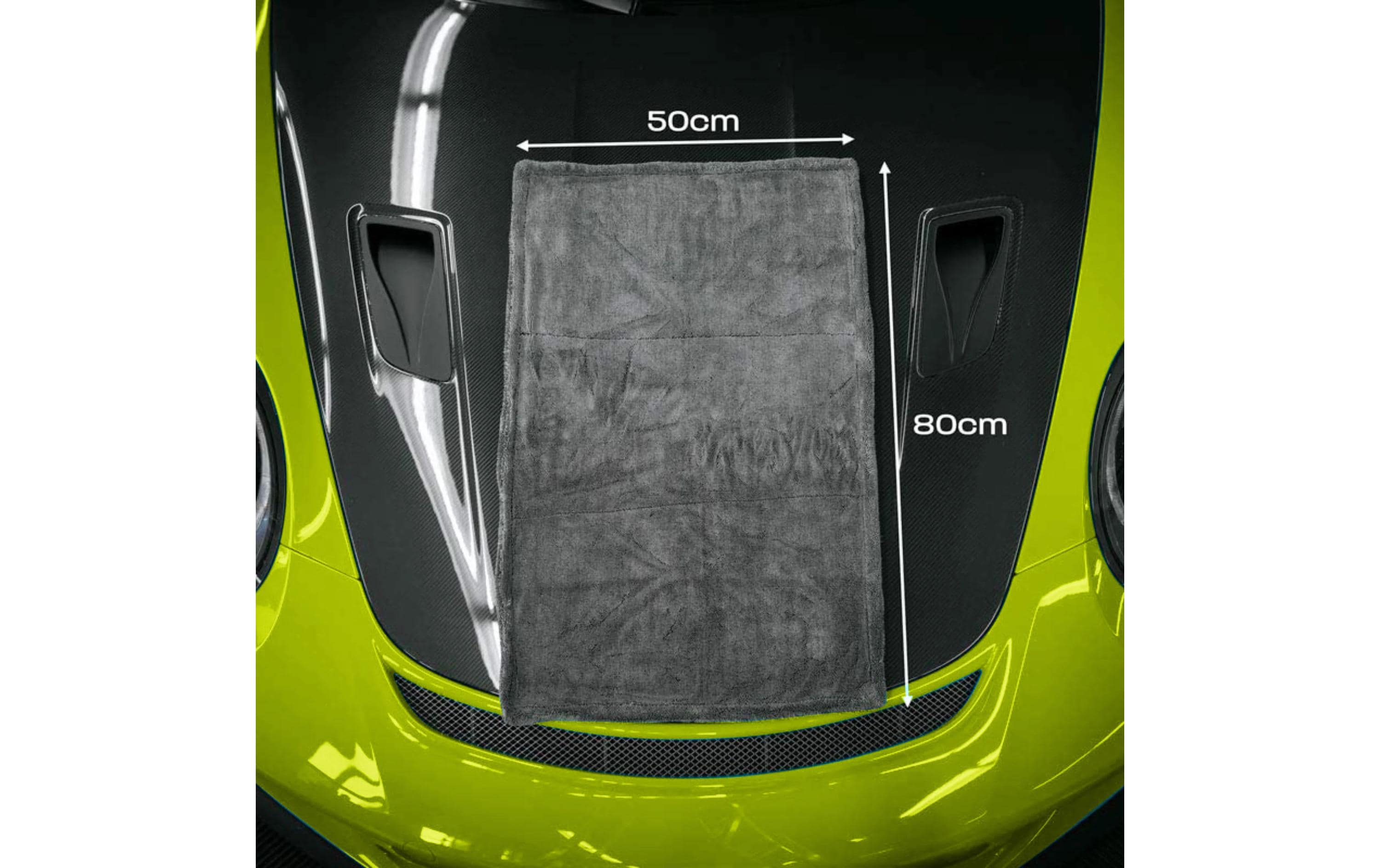 21CARS Trockentuch XL Twisted Towel Auto, Grau, 80 x 50 cm