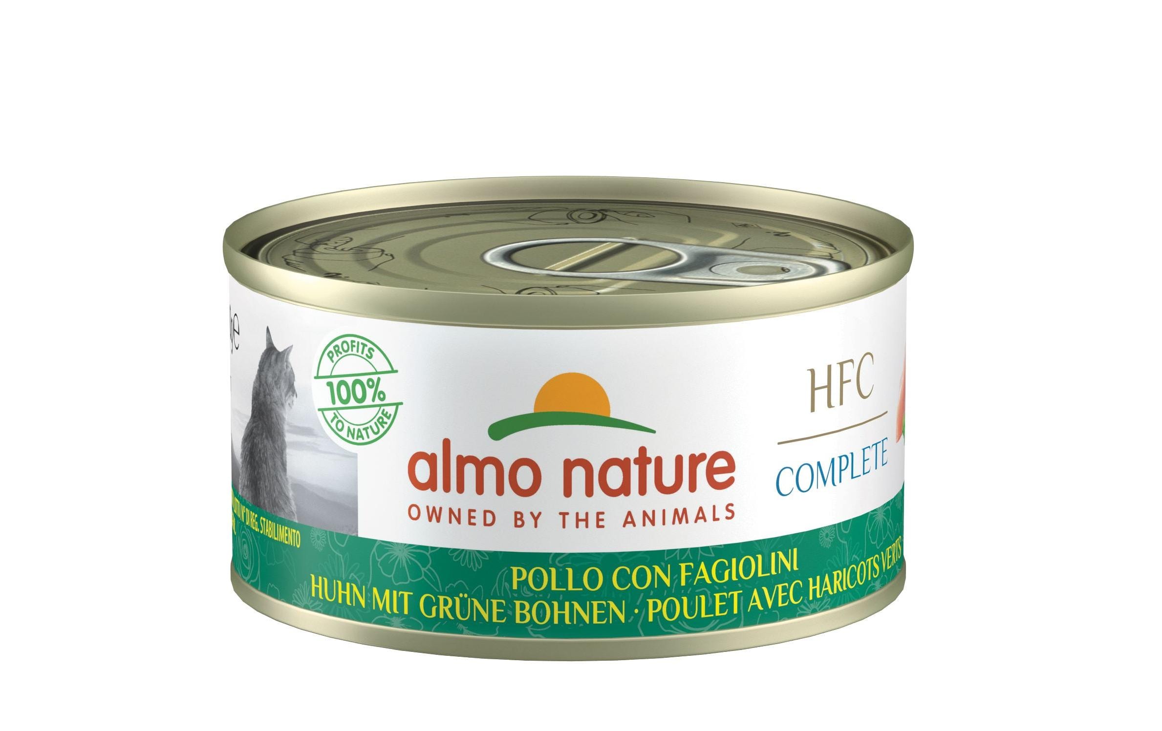 Almo Nature Nassfutter HFC Complete Huhn mit Grünen Bohnen, 70 g