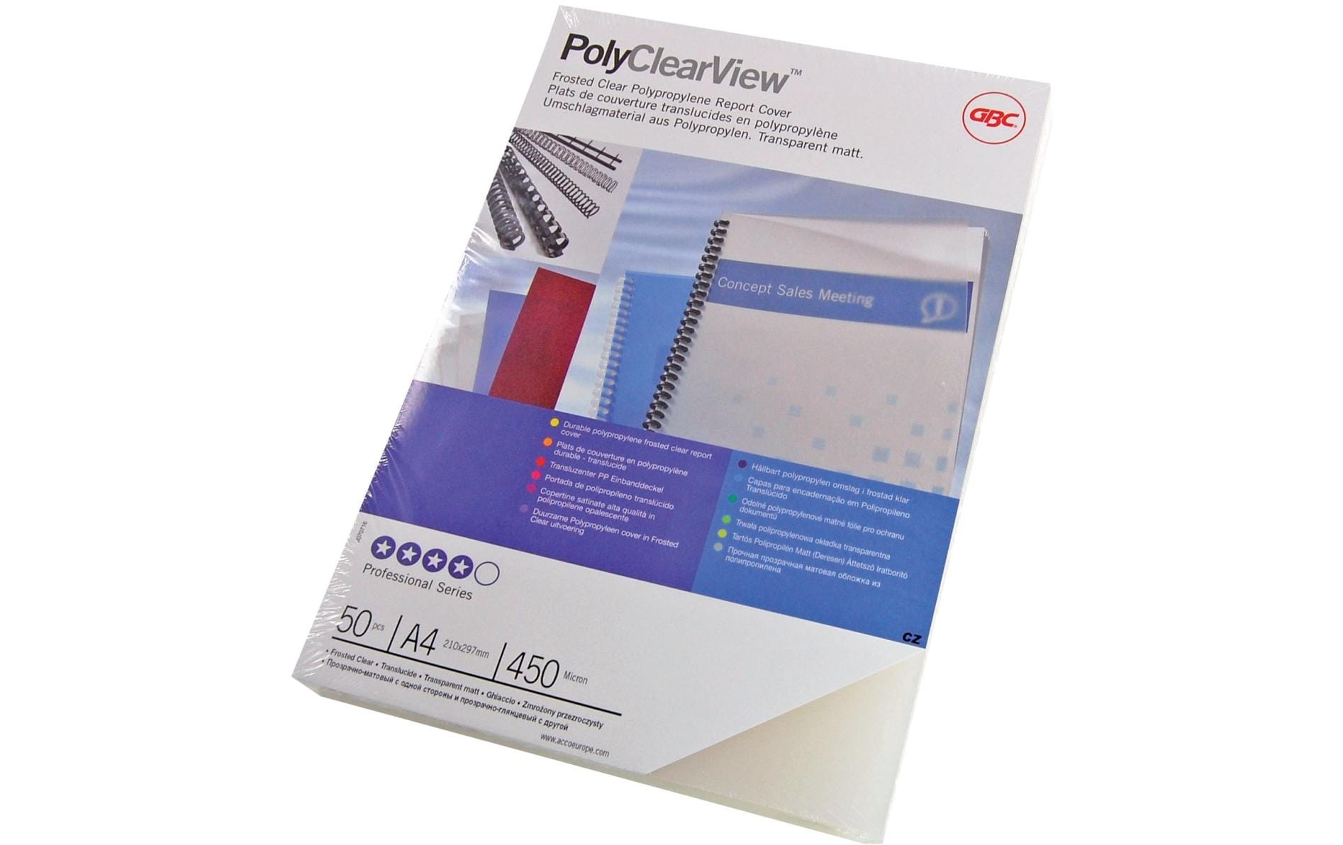 GBC Einbanddeckel 350 Mikron, 100 Stück, Transparent