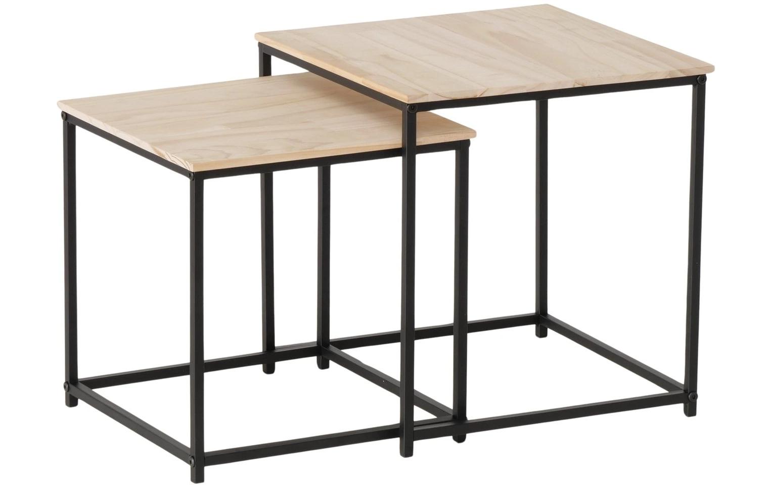 Boltze Beistelltisch Boras 2er Set, Natur/Schwarz