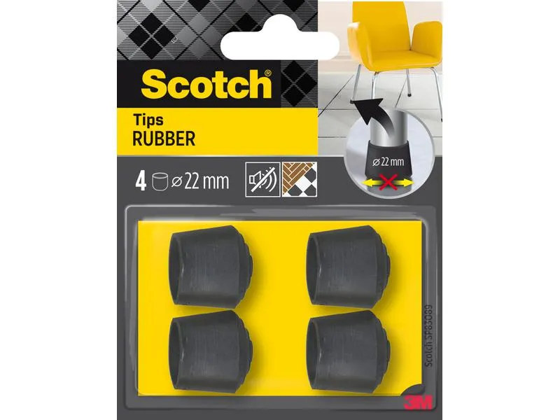 3M Stuhlbeingleiter Ø 22 mm, Schwarz, 4er Pack
