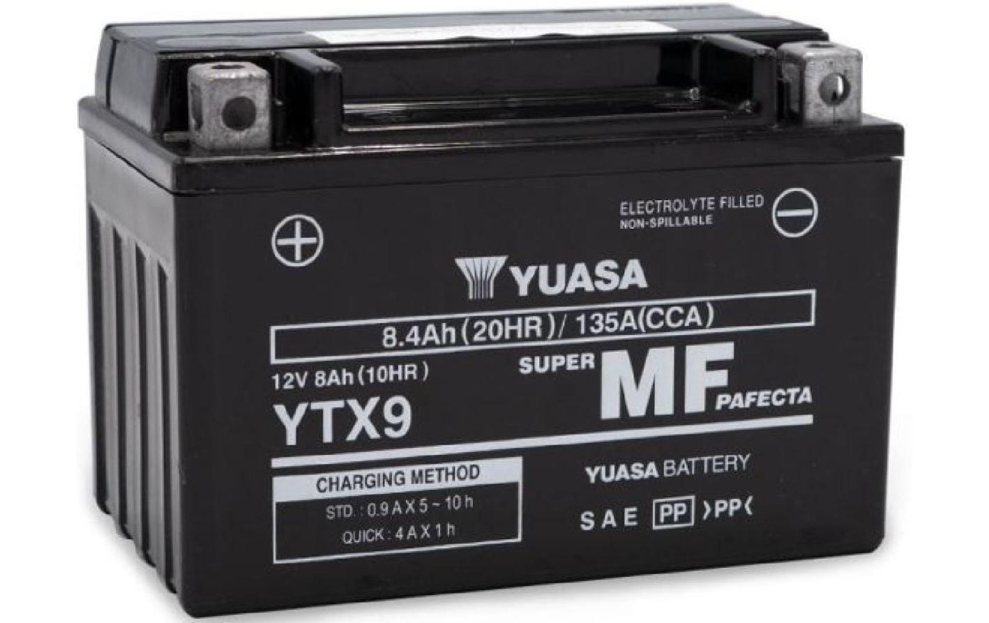 YUASA Motorradbatterie AGM 12 V/8Ah/135A