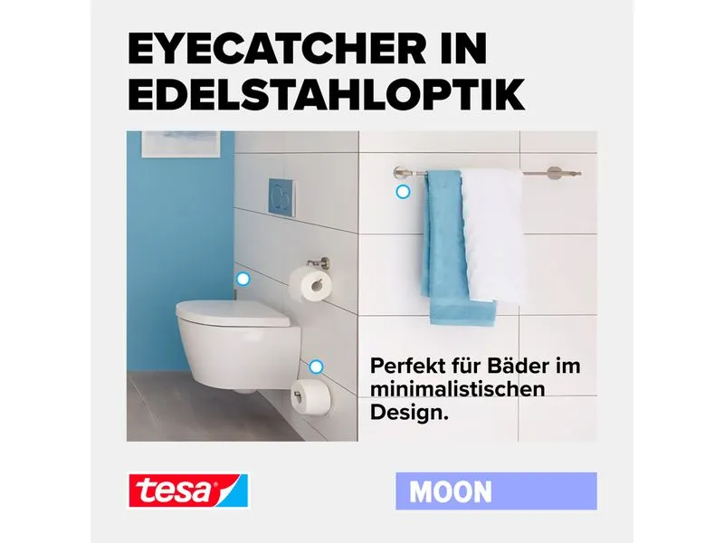 tesa Moon Zahnputzbecher Weiss/Silber tesa Moon Zahnputzbecher Weiss/Silber