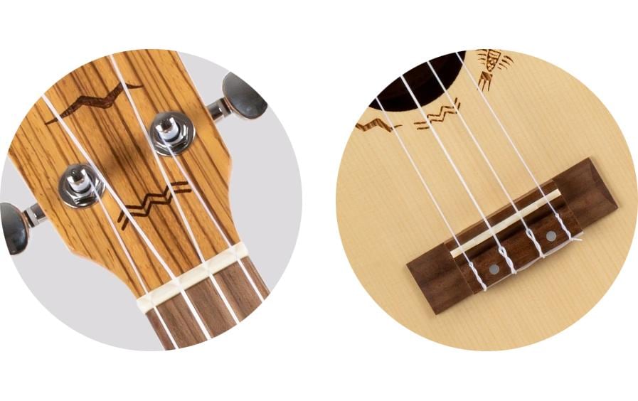 Flight Ukulele Concert – Spruce/Zebrano – CEQ