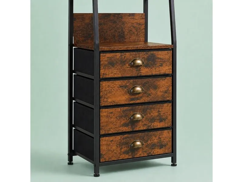relaxdays Kommode 40 x 110 cm, Braun/Gold/Schwarz relaxdays Kommode 40 x 110 cm, Braun/Gold/Schwarz