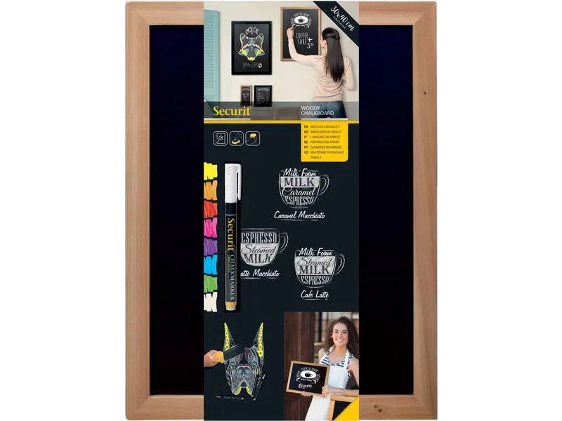 Securit Kreidetafel Woody 30 x 40 cm 3-teilig Securit Kreidetafel Woody 30 x 40 cm 3-teilig