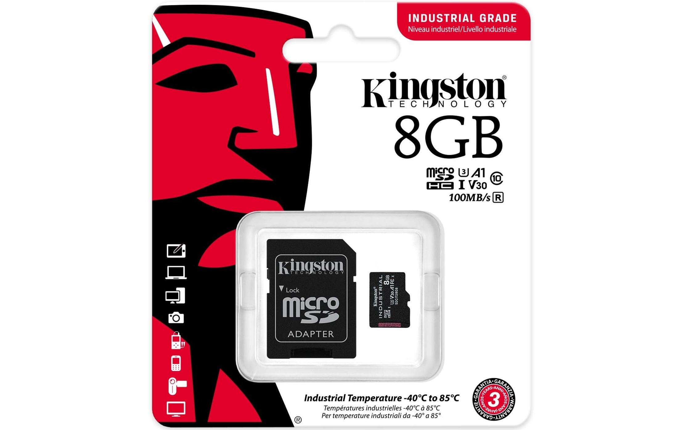 Kingston microSDHC-Karte Industrial UHS-I 8 GB