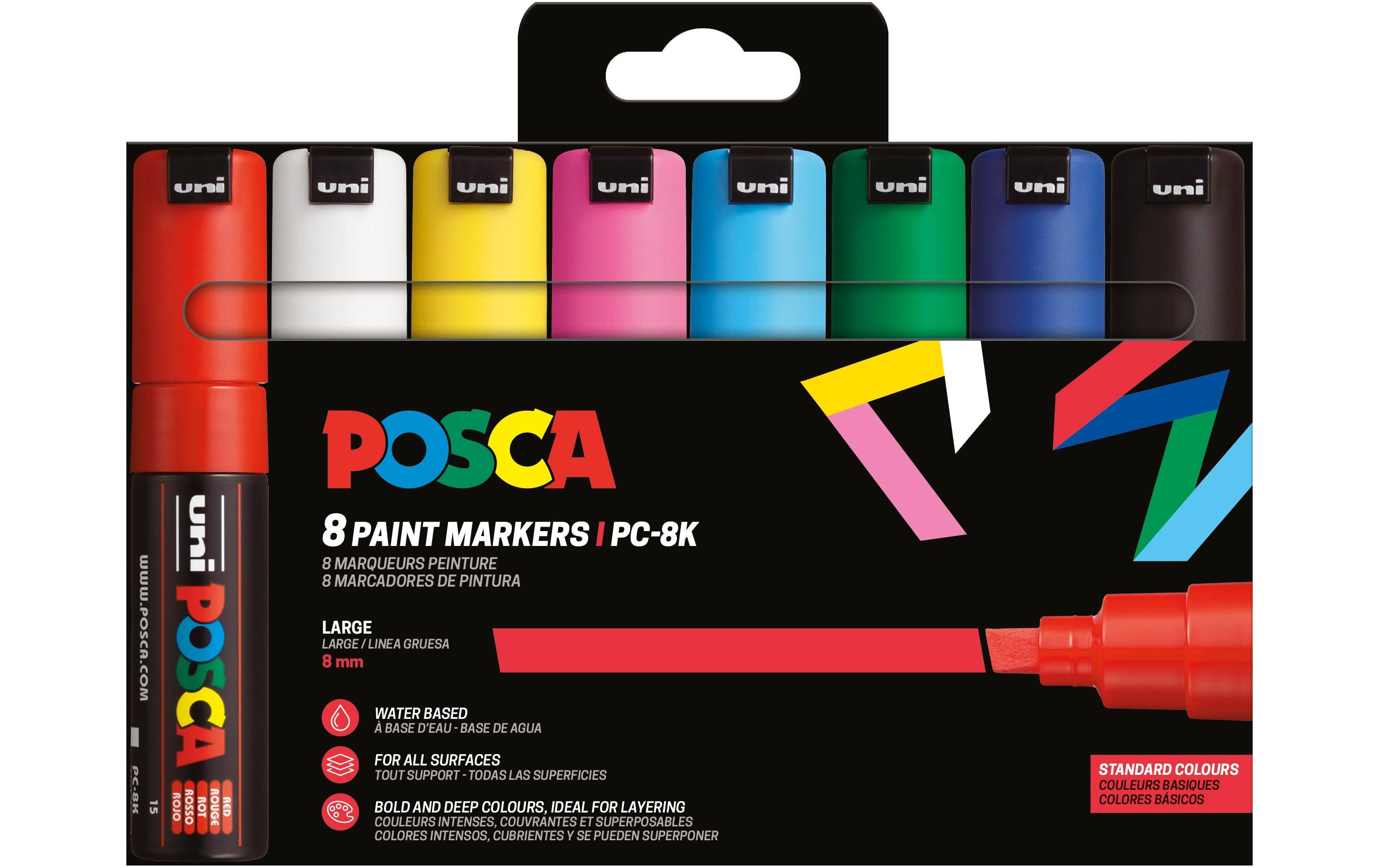 Uni Permanent-Marker POSCA 8 mm, 8 Stück