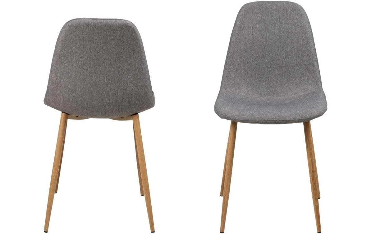 AC Design Stuhl Wilma 4 Stück, Hellgrau/Nature