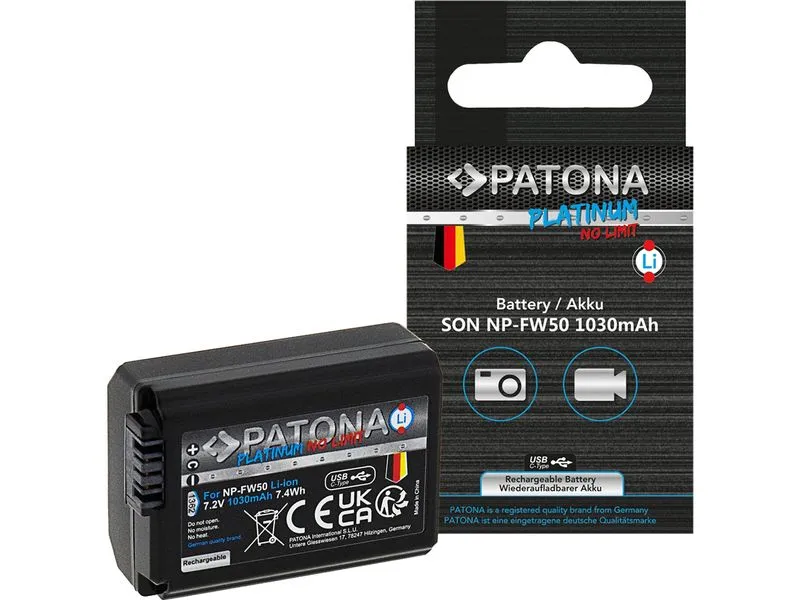 Patona Digitalkamera-Akku Platinum Akku für Sony NP-FW50 NEX.3