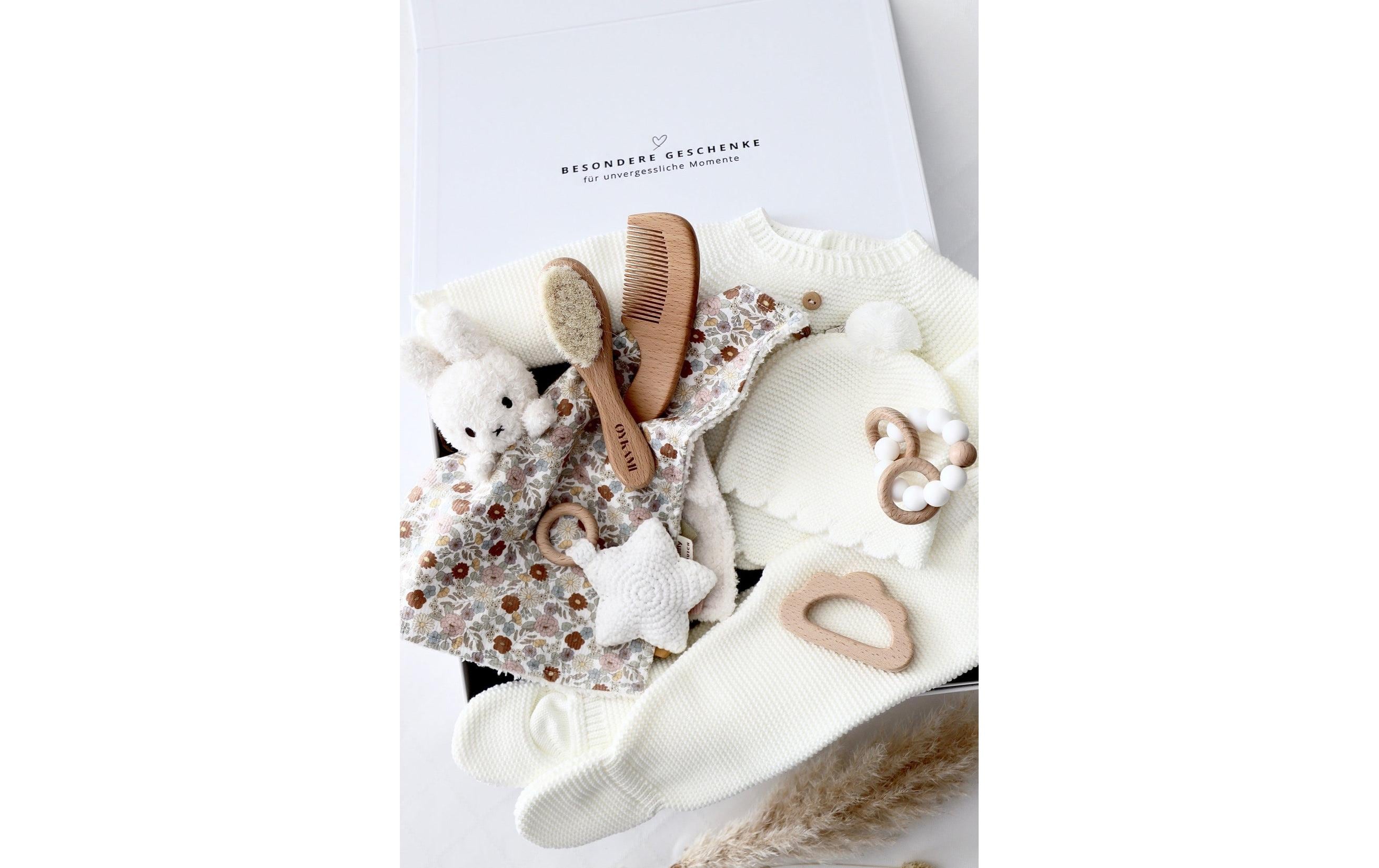 Oykami Geschenkset Babybox Siena Weiss Blumen