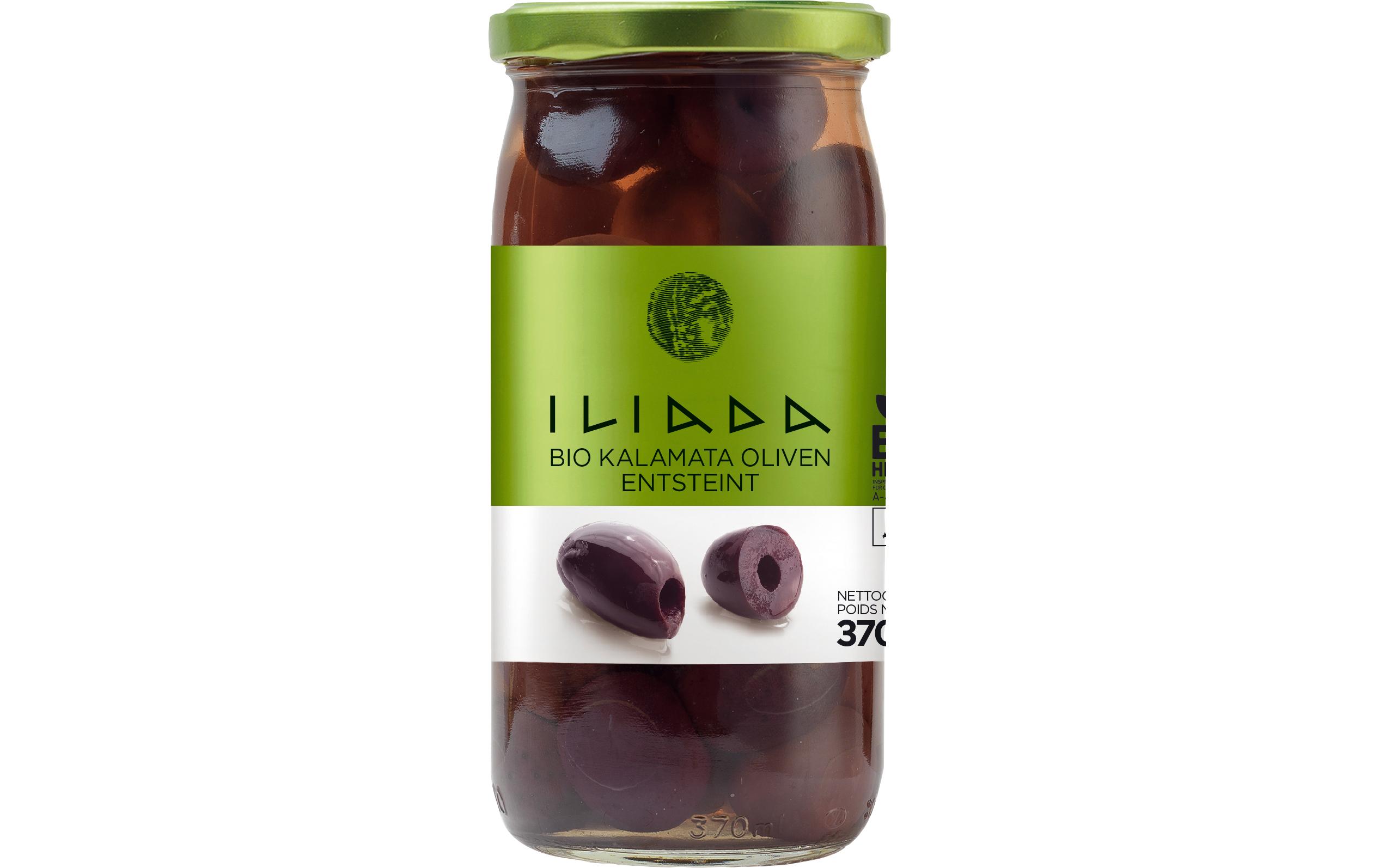 Iliada Golden Line Bio Kalamata Oliven, entsteint 370 g