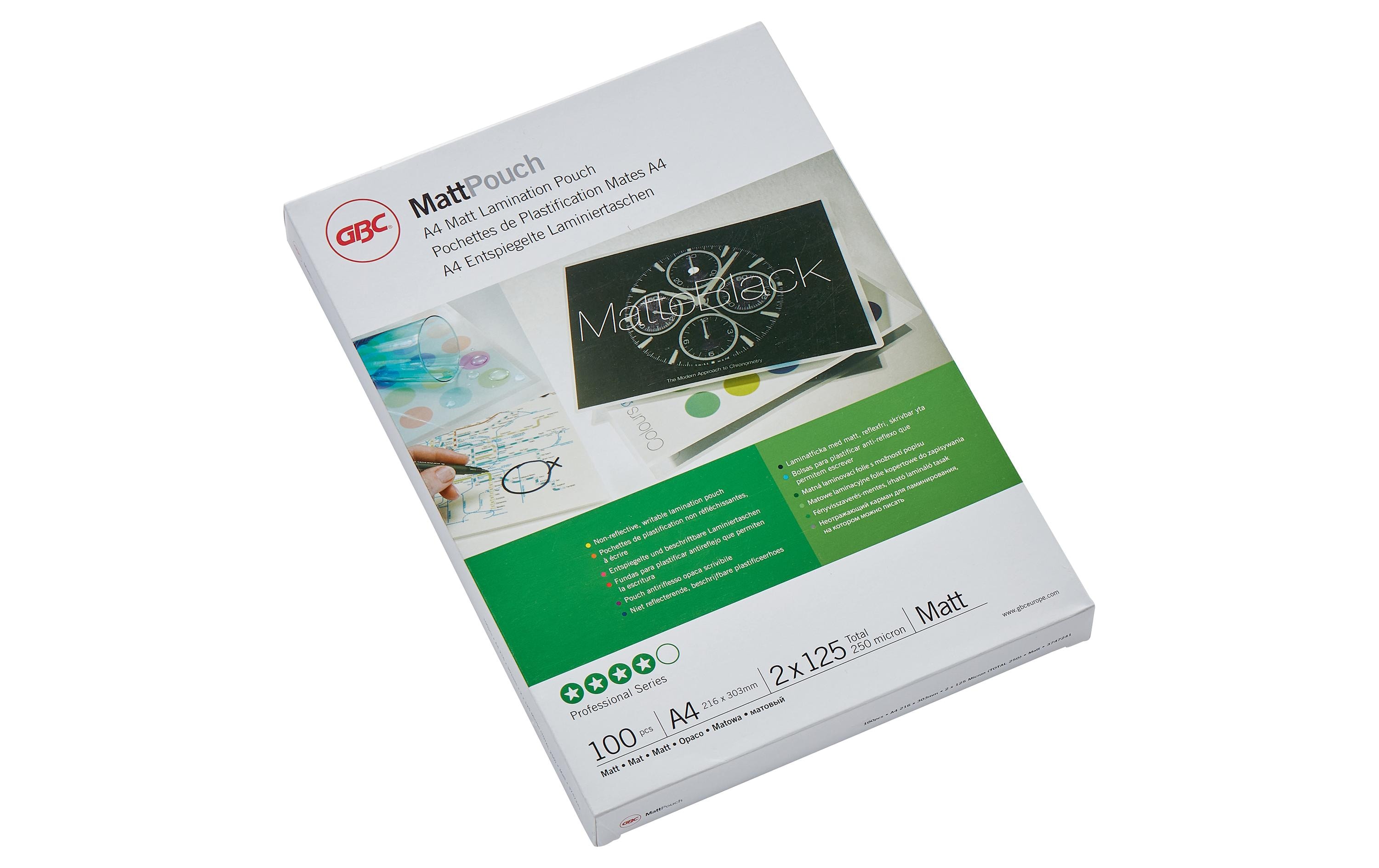GBC Laminierfolie A4, , 100 Stück, Matt GBC Laminierfolie A4, , 100 Stück, Matt