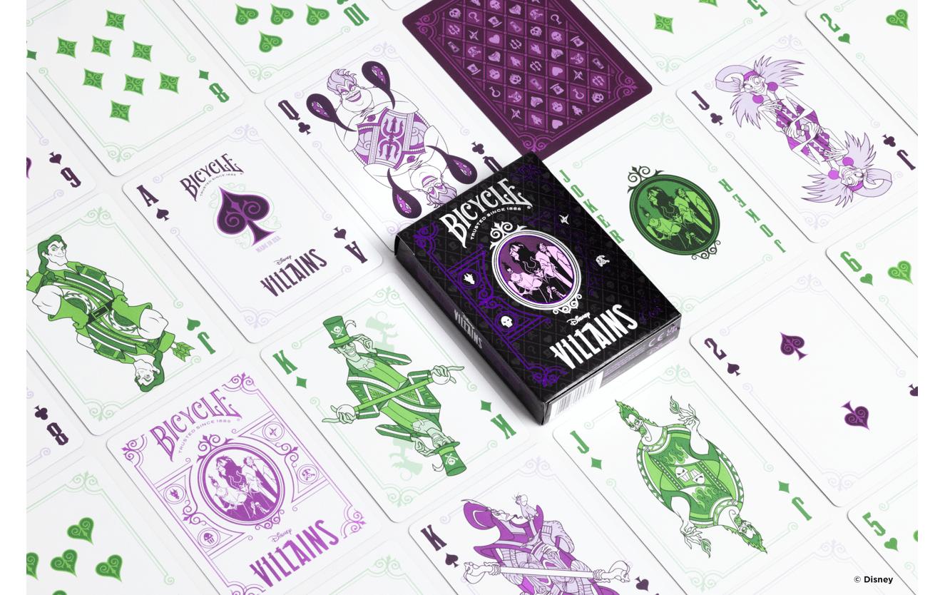 Bicycle Poker Disney 100 - Green / Purple Villain assortiert