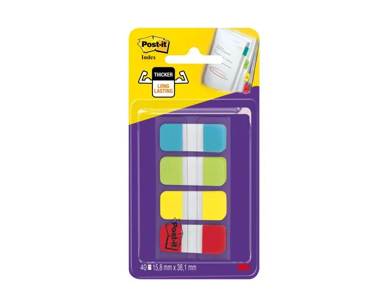 Post-it Page Marker Post-it Index Strong 4 x 10 Stück, 16 x 38 mm